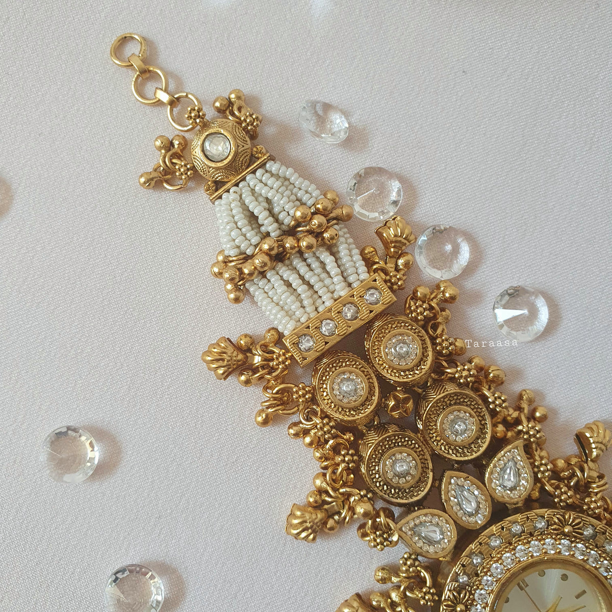 Pearl Lotus Kundan Ghungroo Watch