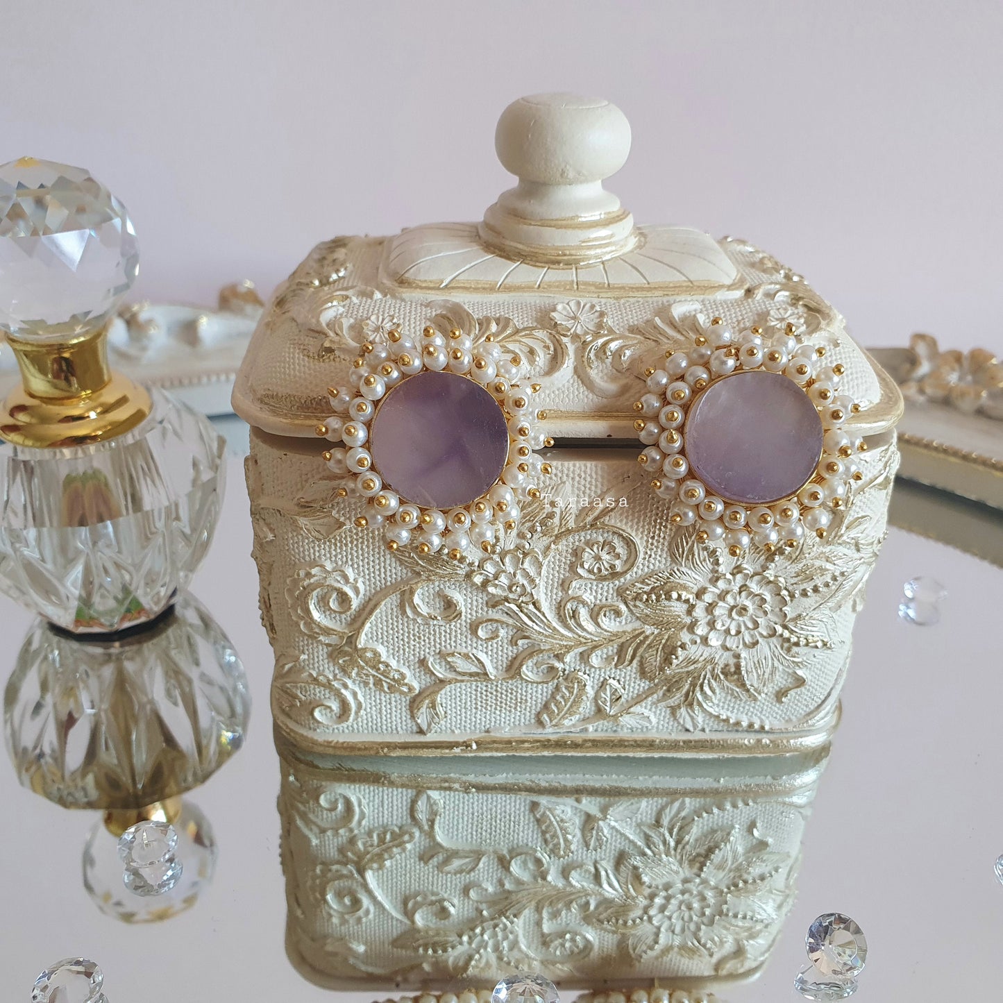 Amethyst Quartz Crystal Earrings