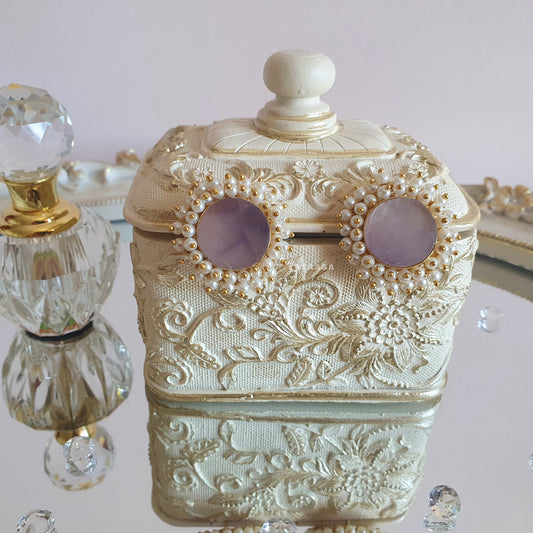 Amethyst Quartz Crystal Earrings