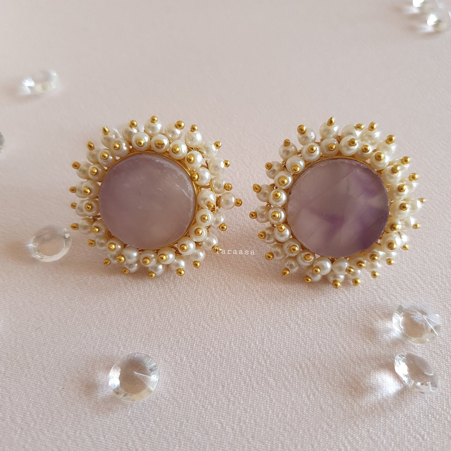 Amethyst Quartz Crystal Earrings