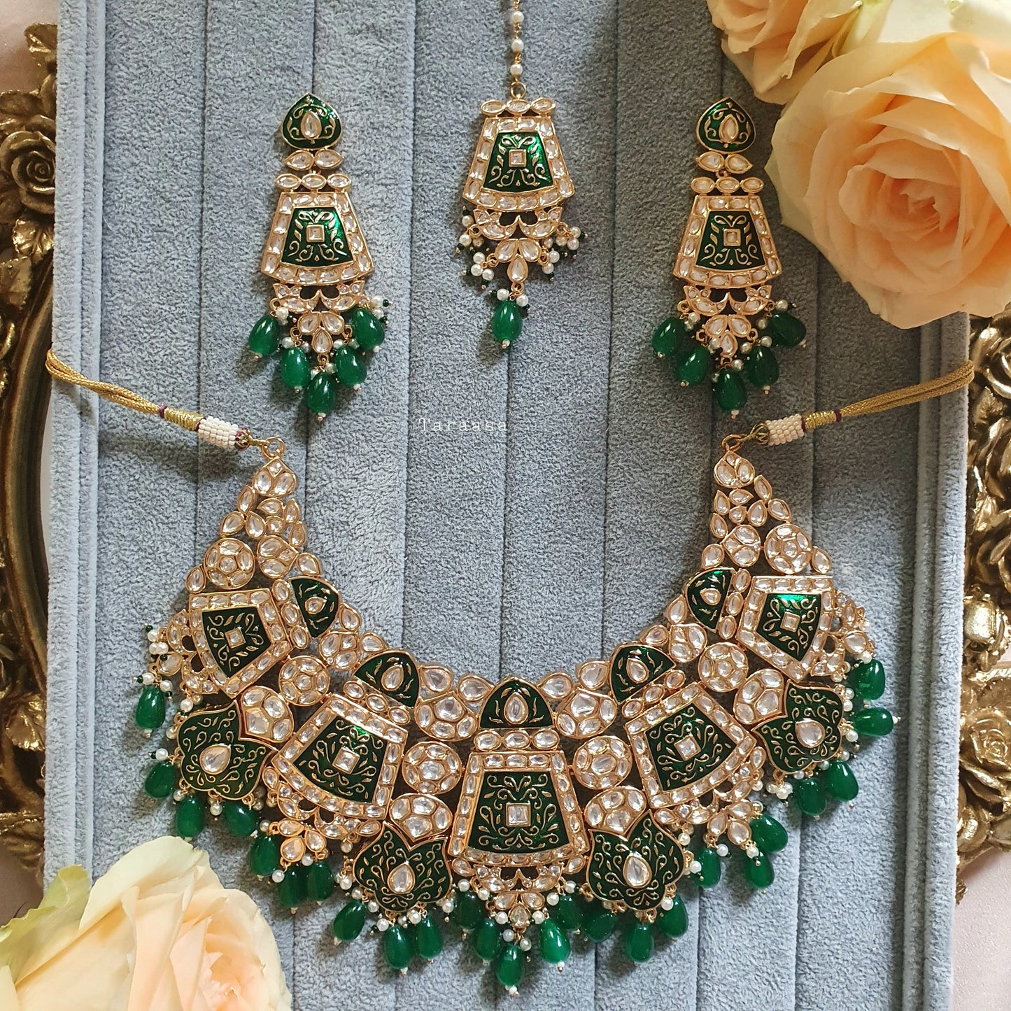 Emerald Meenakari Choker