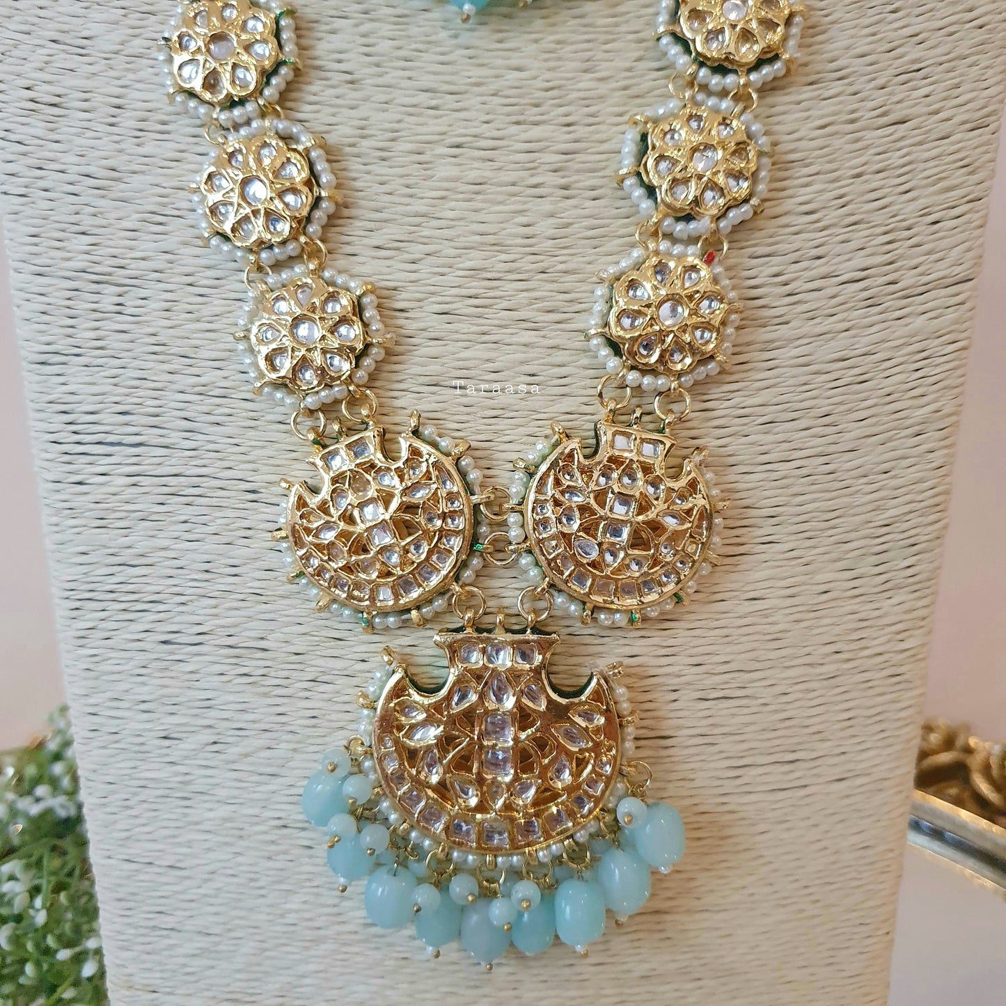 Blue Meenakari And Kundan Set