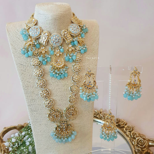 Blue Meenakari And Kundan Set