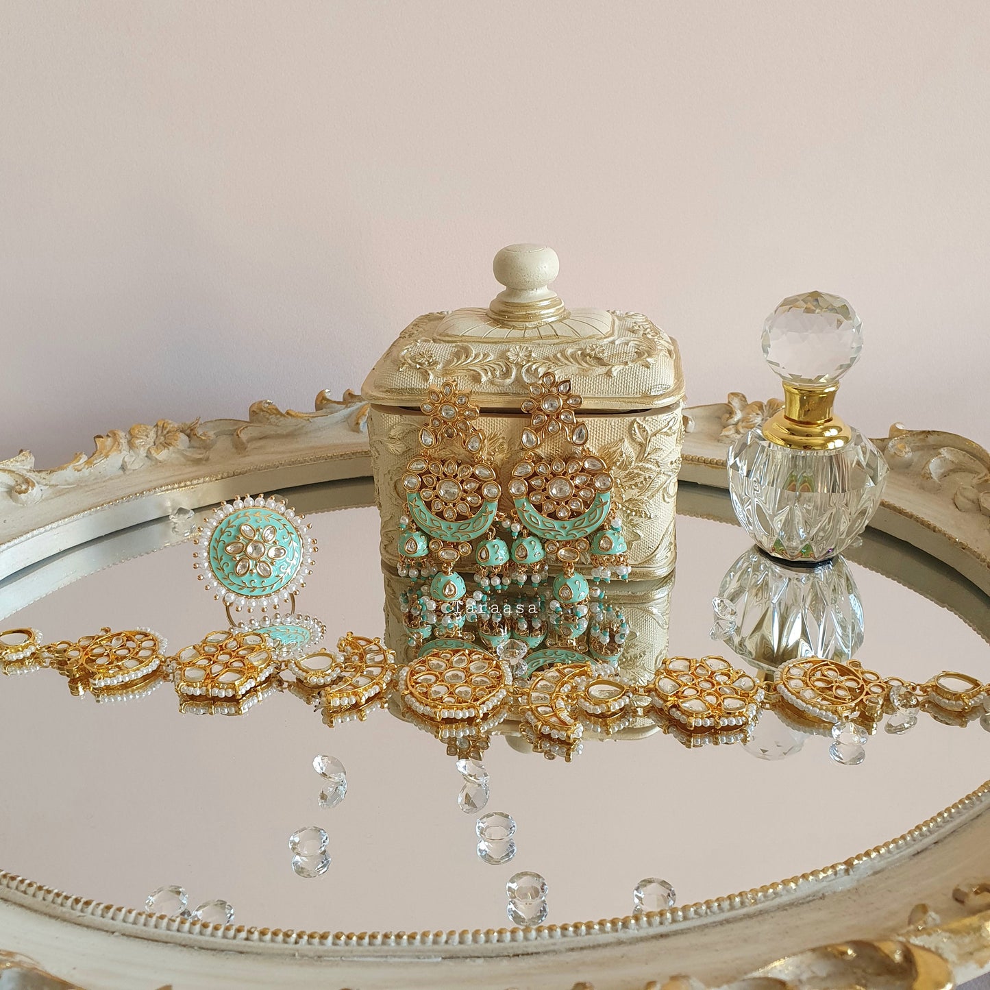 Turquoise Meenakari Set