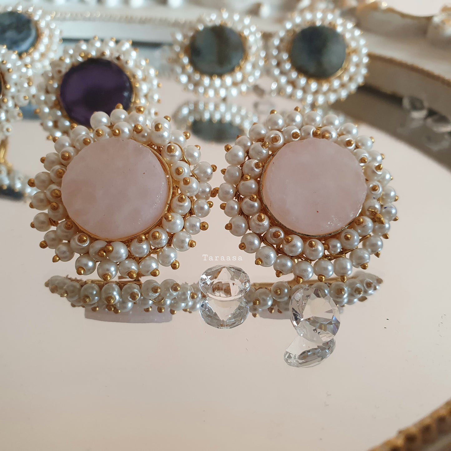 Rose Quartz Crystal Earrings