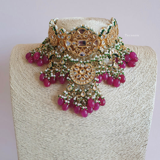 Booysenberry Pachi Kundan Choker