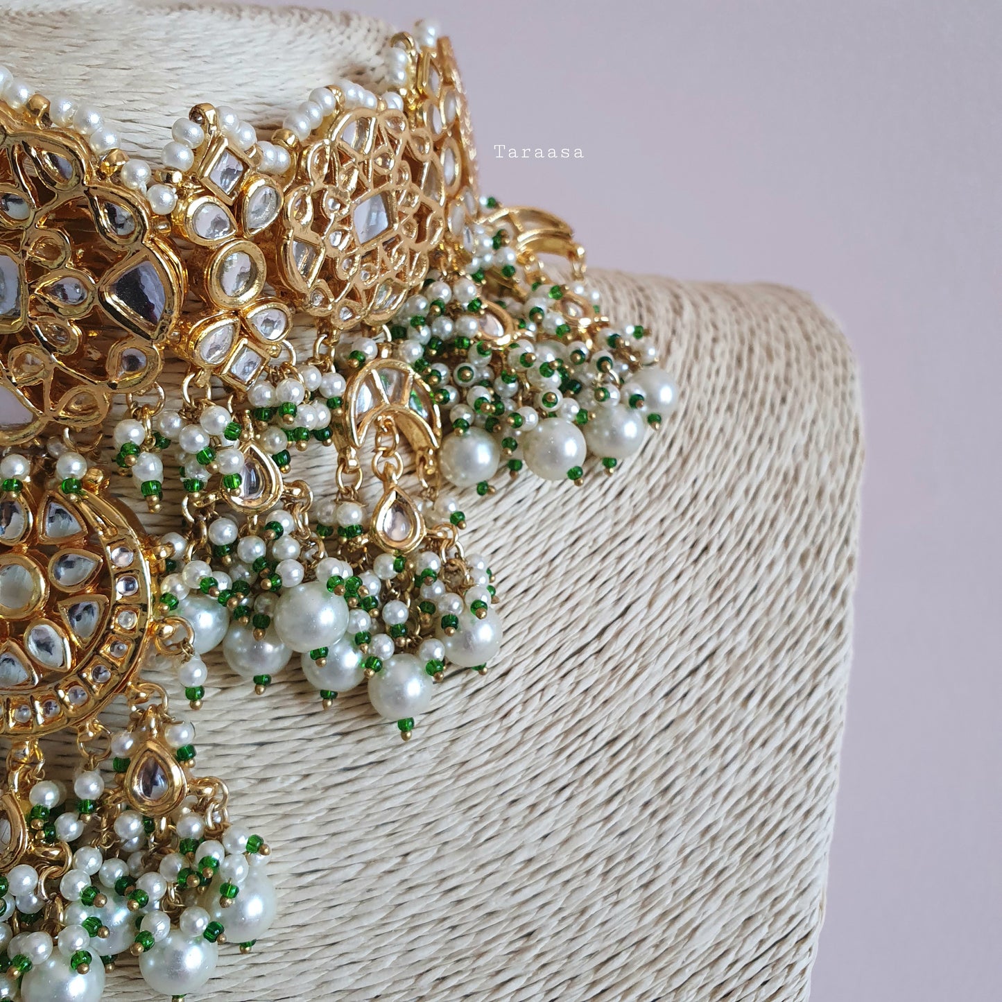 Pearl Pachi Kundan Choker