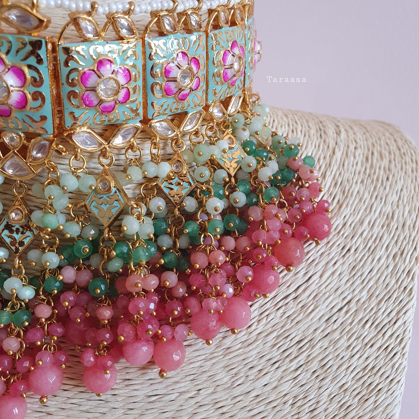 Green Luxury Meenakari Choker