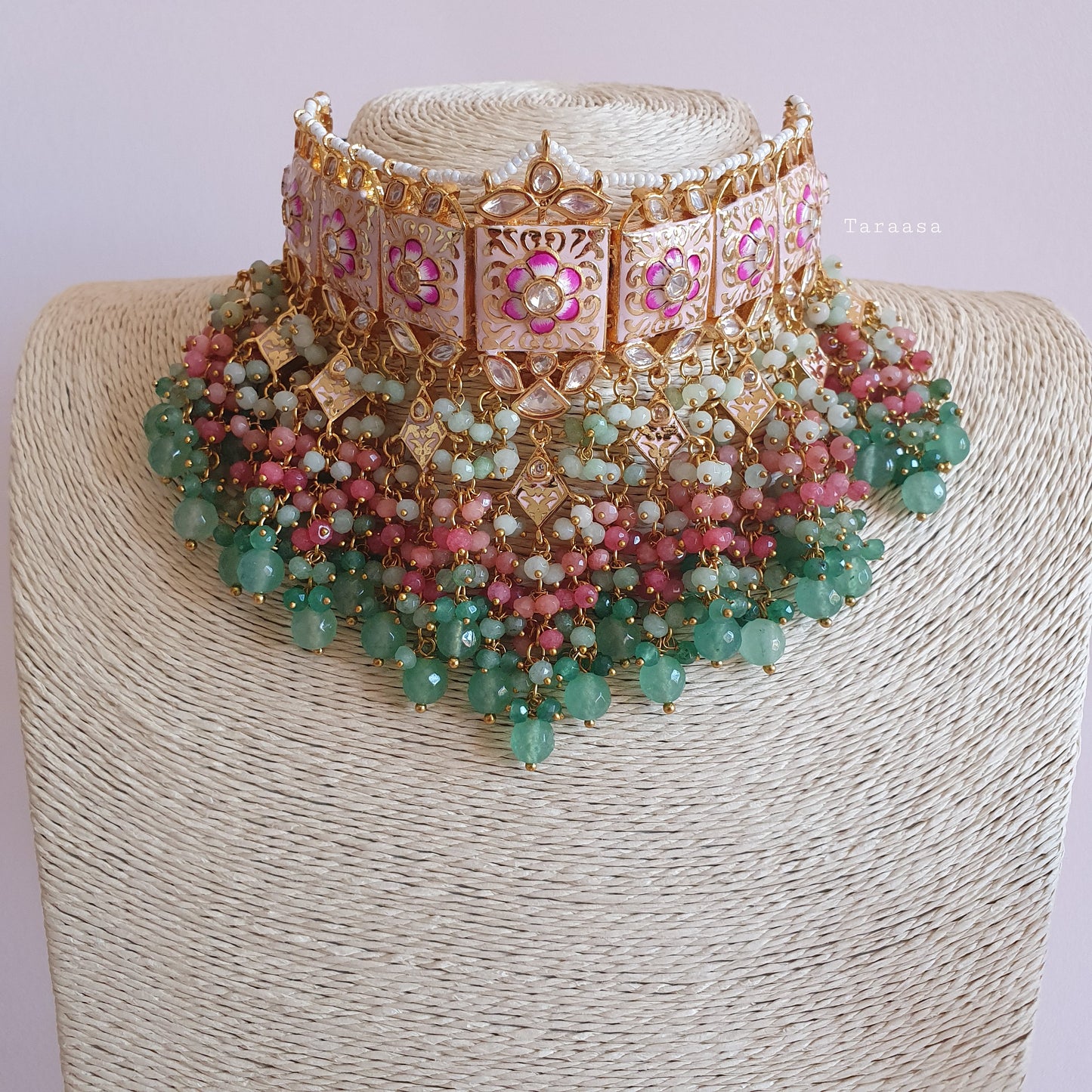 Pink Luxury Meenakari Choker