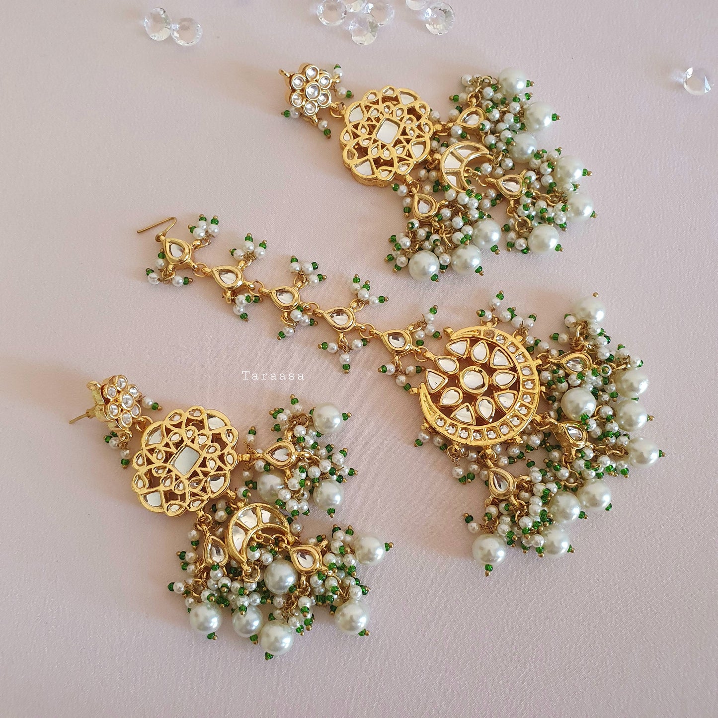 Pearl Pachi Kundan Choker