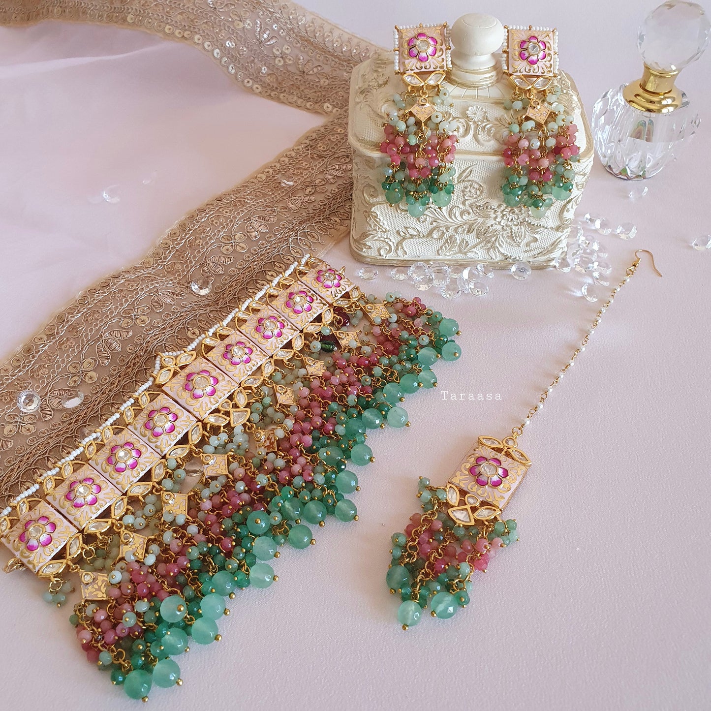 Pink Luxury Meenakari Choker