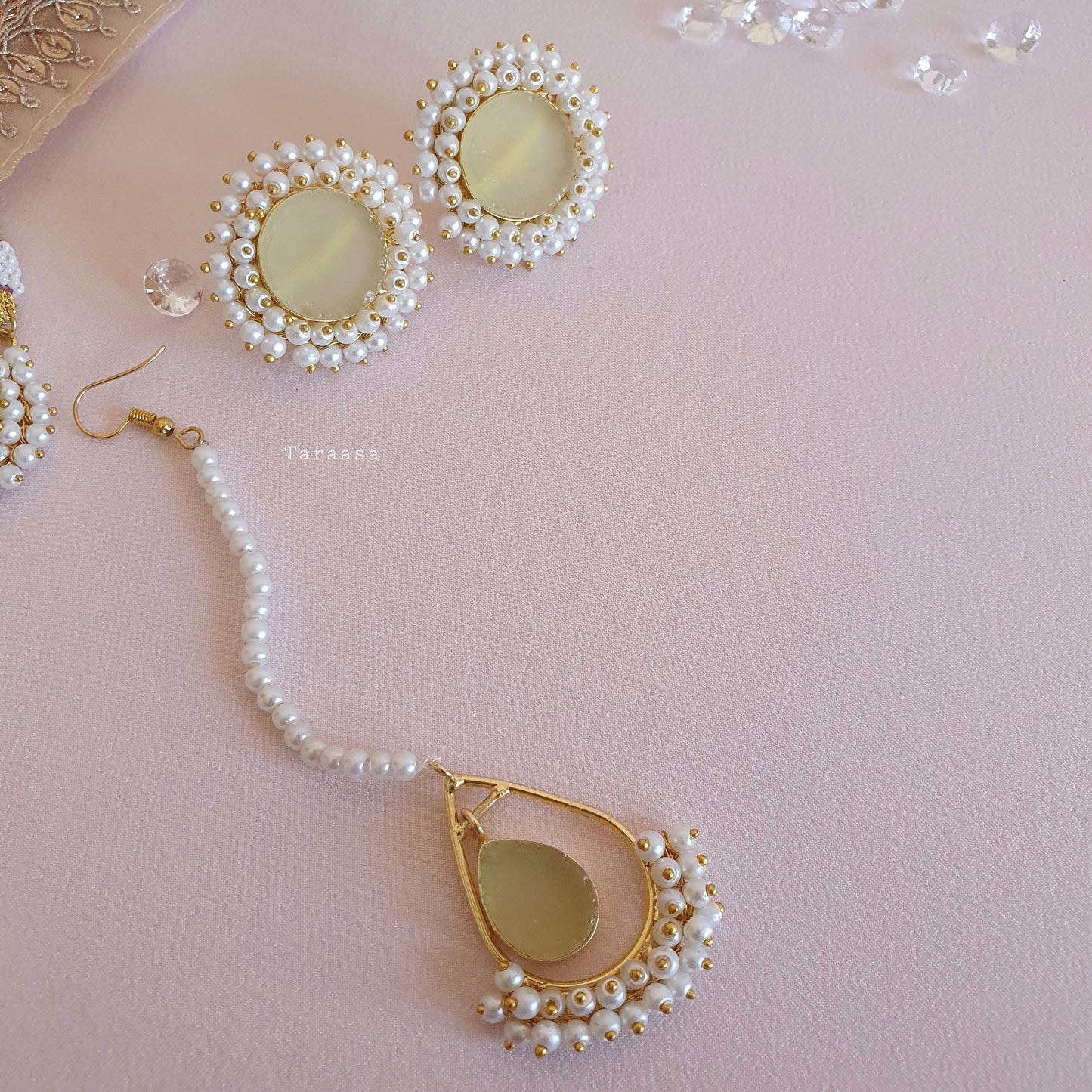 Prehnite Crystal Quartz Choker Set