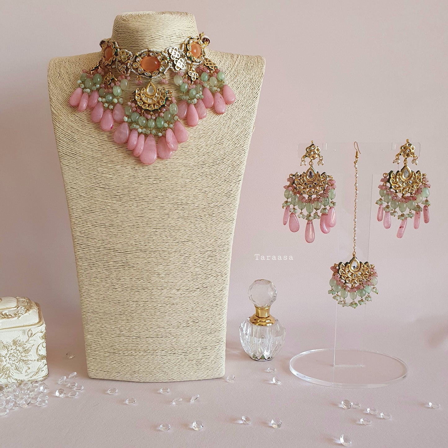 Pink Onyx Kundan Choker