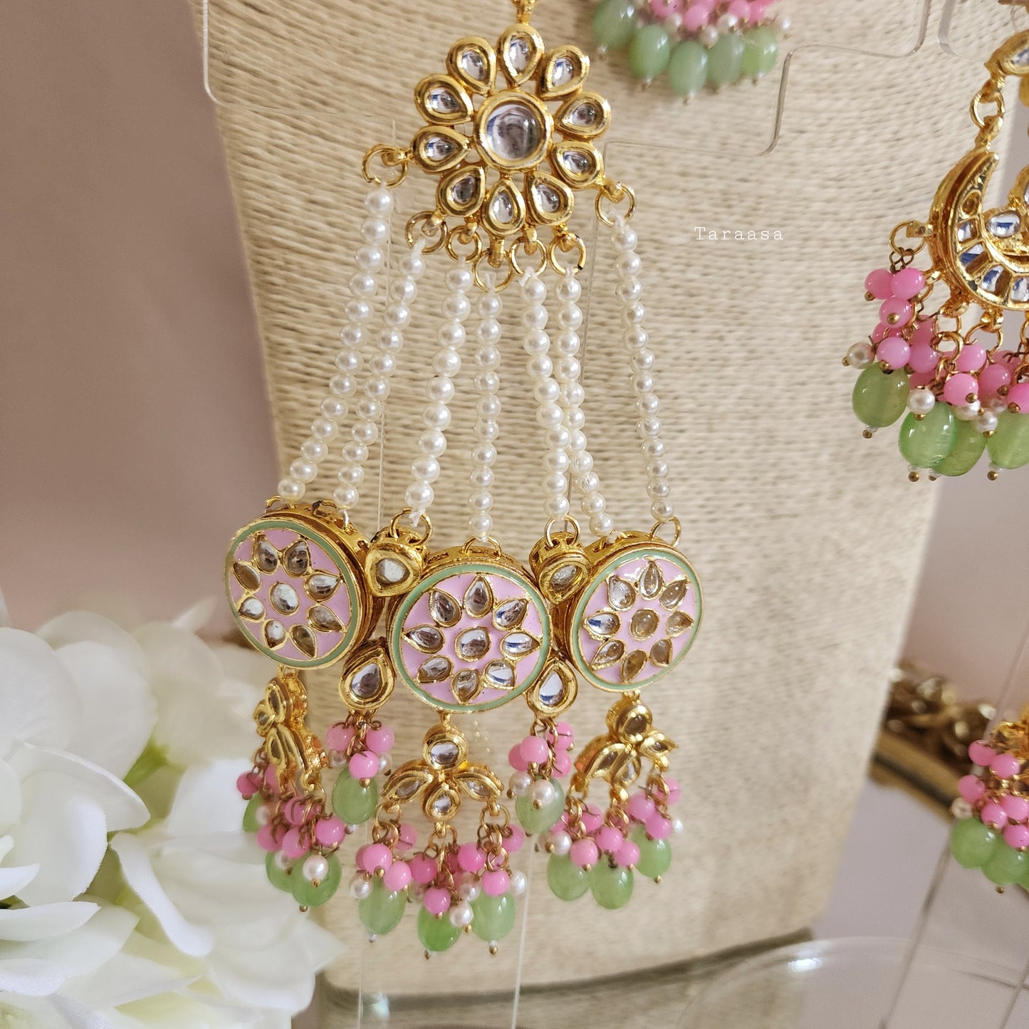 Pink and Green Meenakari Choker