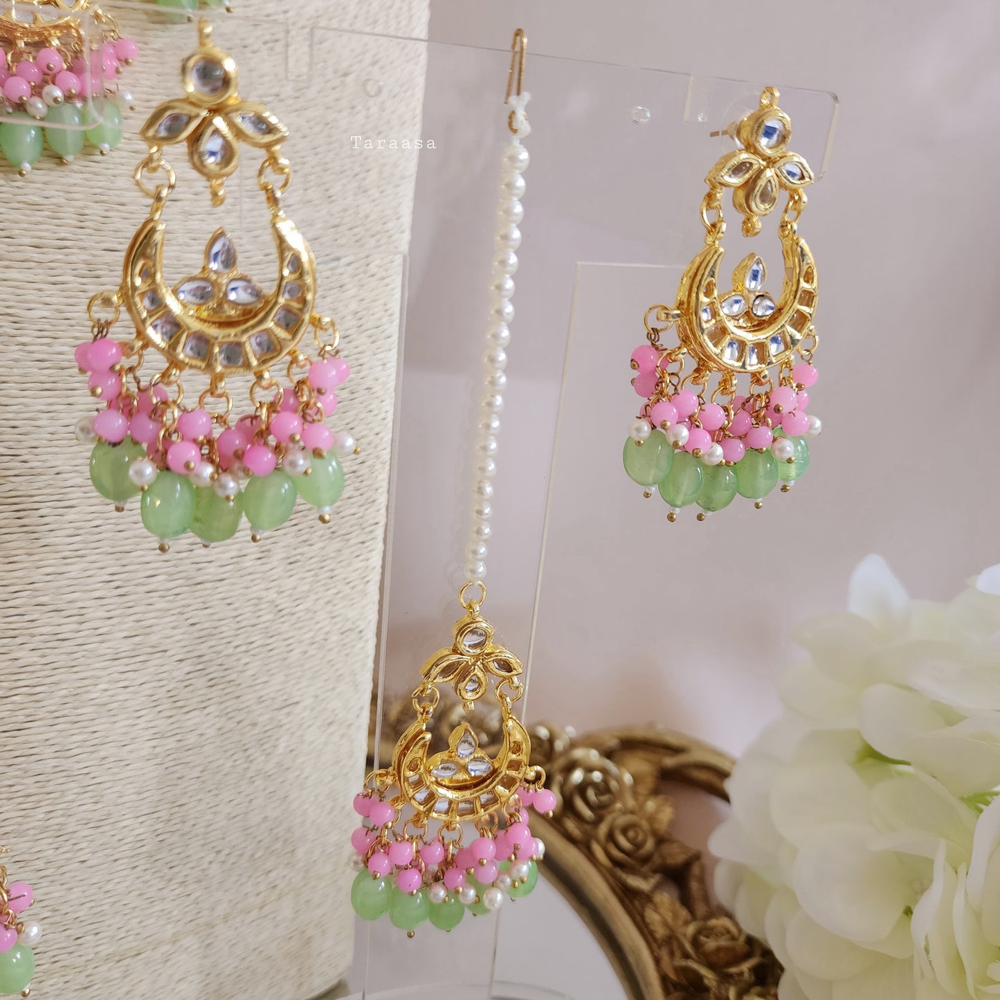Pink and Green Meenakari Choker