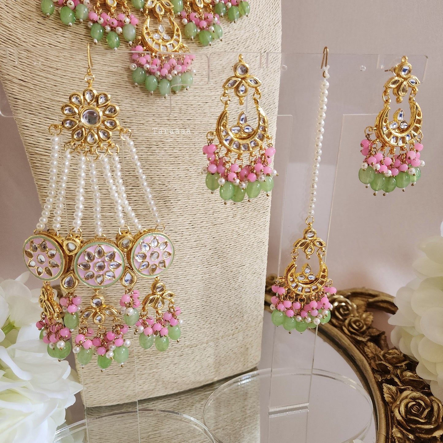 Pink and Green Meenakari Choker