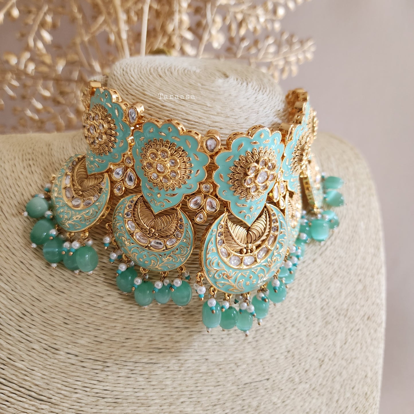 Turquoise Meenakari Choker