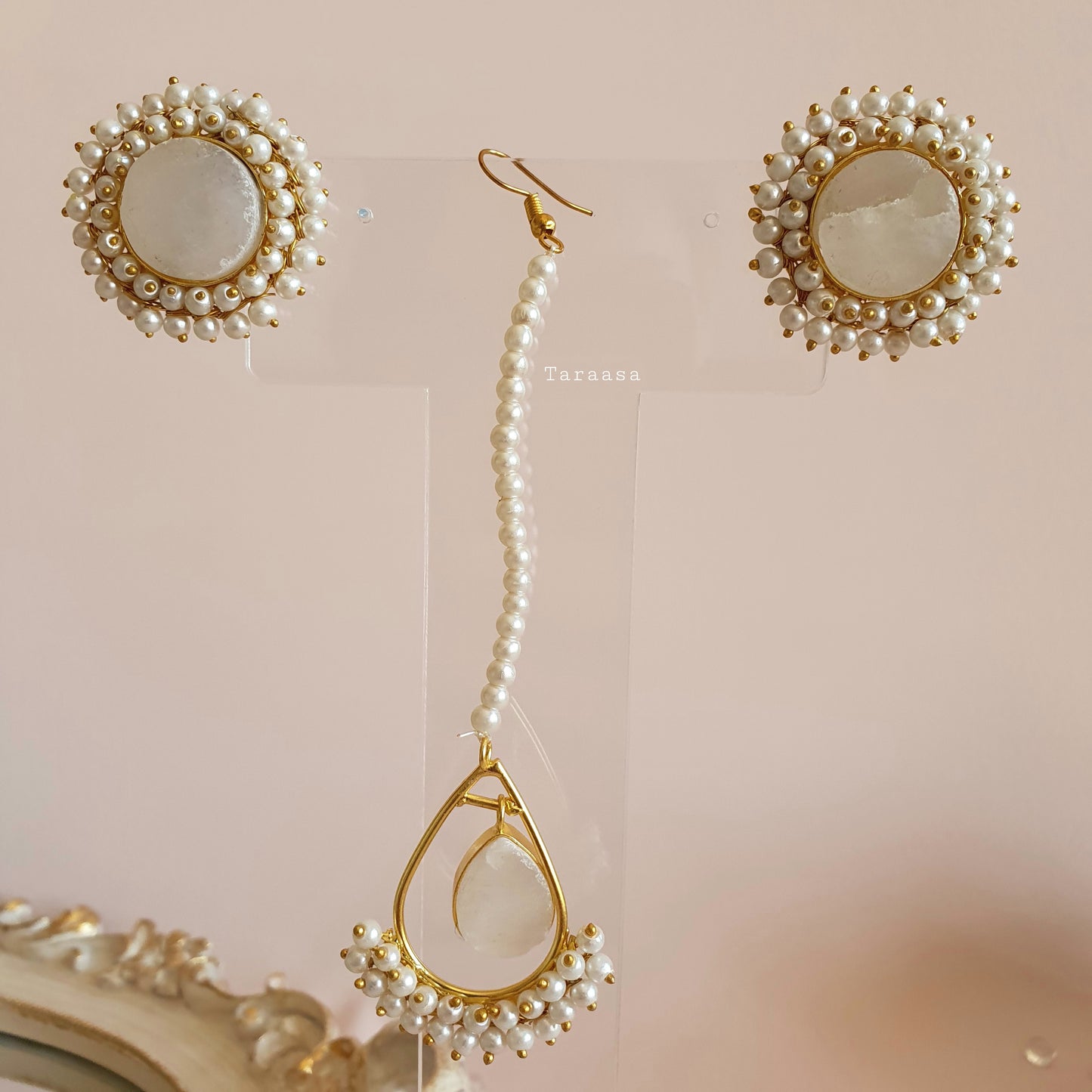 Snow White Quartz Crystal Choker Set