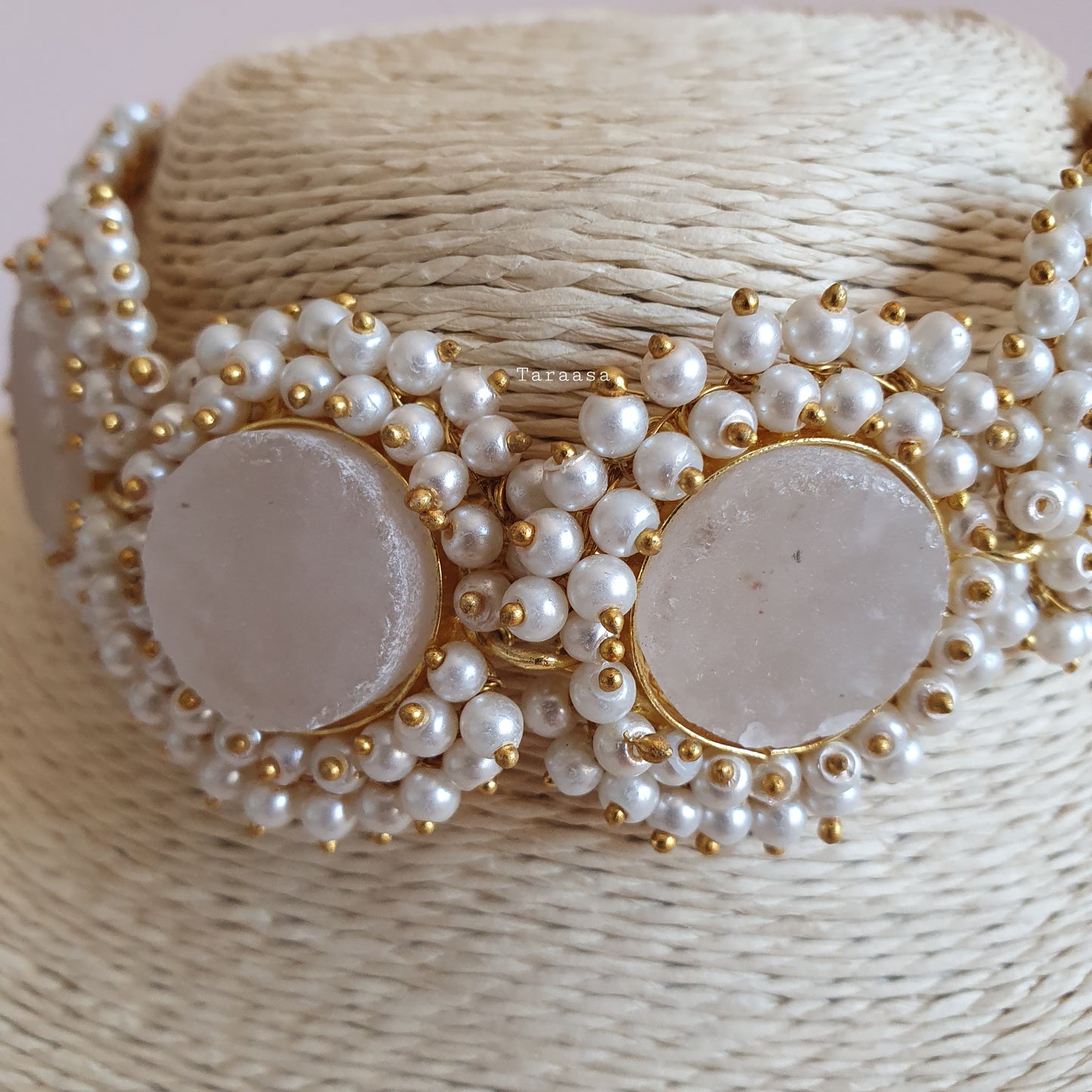 Snow White Quartz Crystal Choker Set