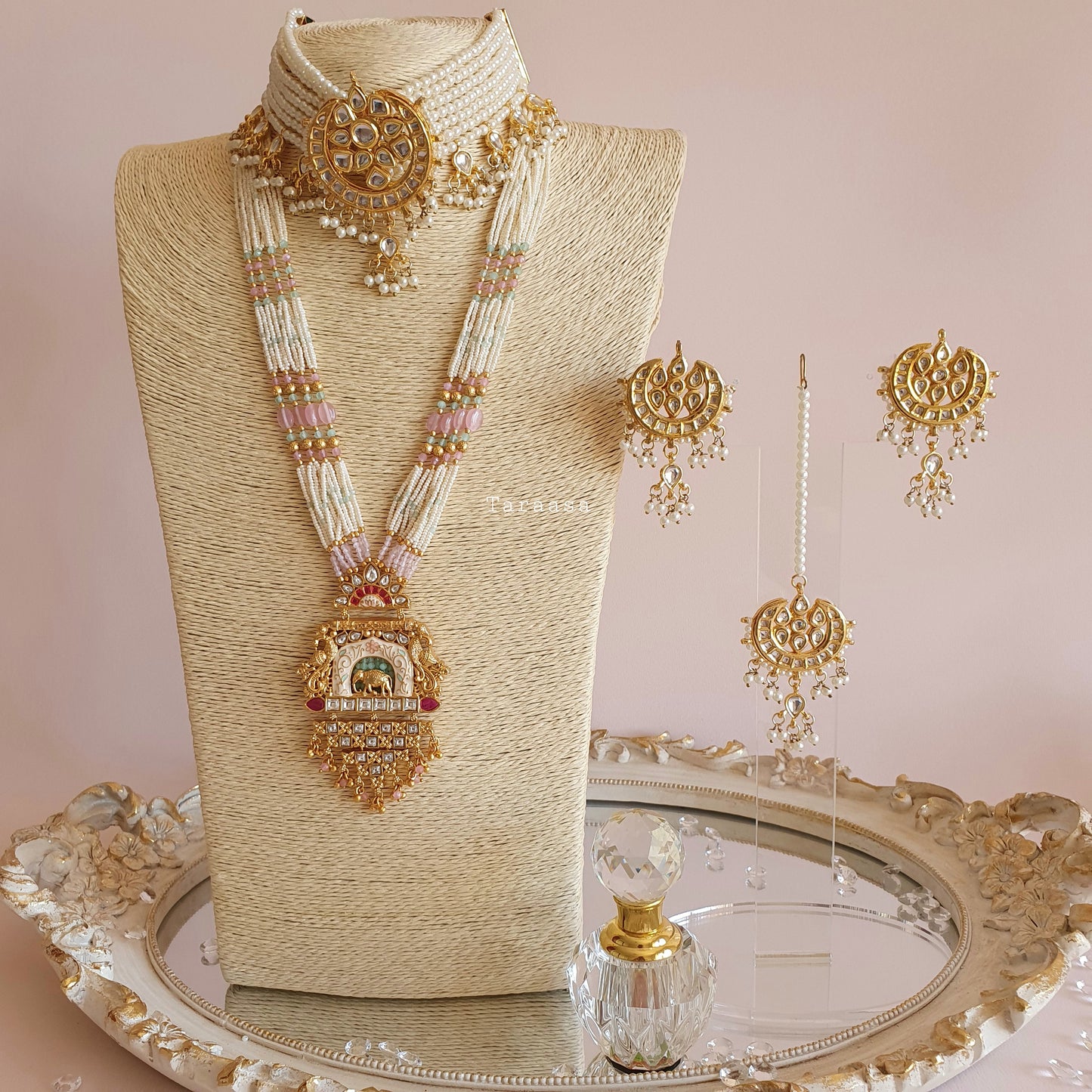 Pearl and Pink Bridal Set