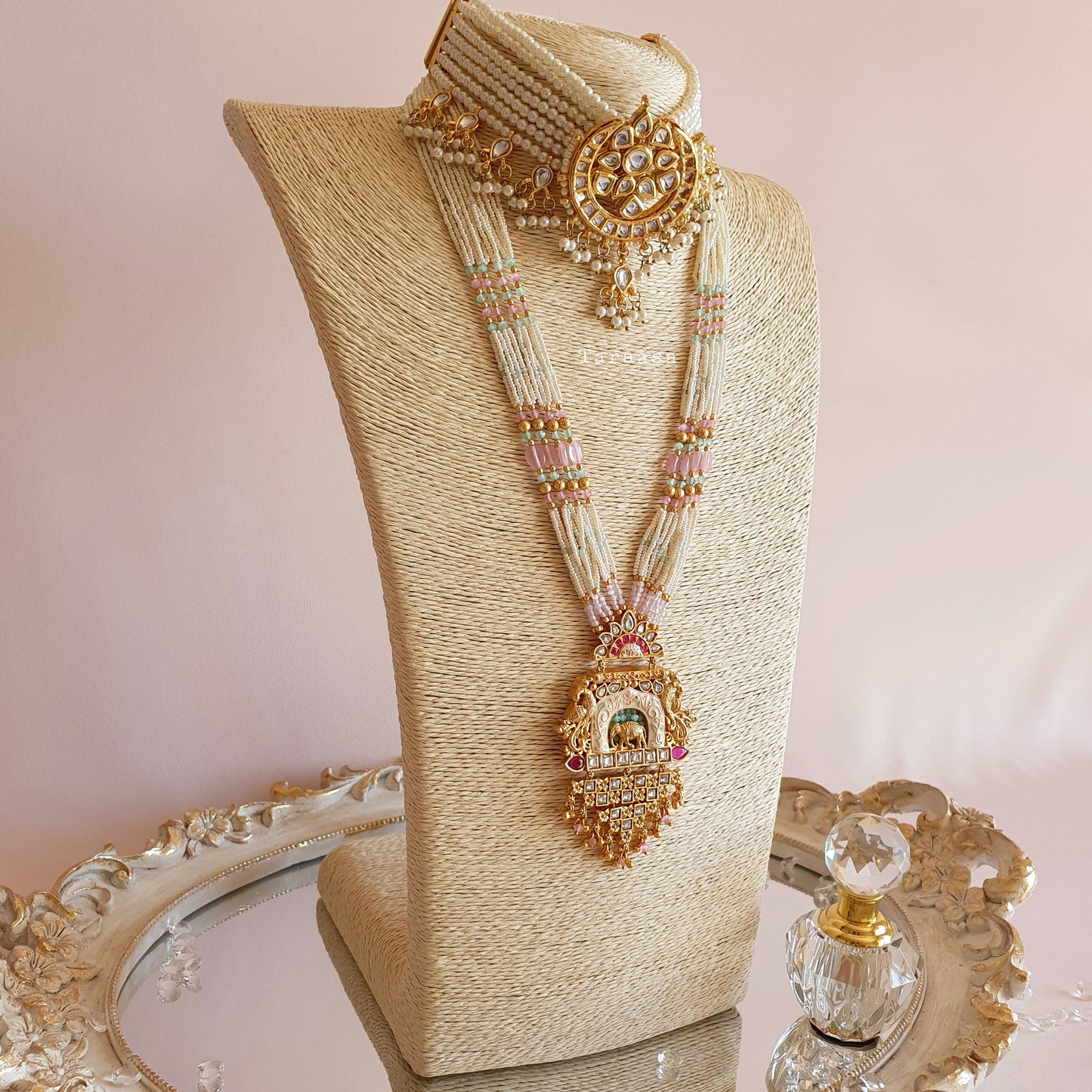 Pearl and Pink Bridal Set