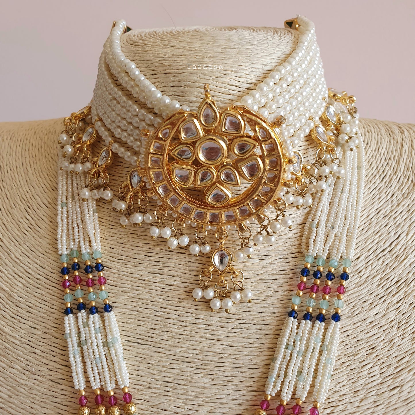 Pearl and Navy Bridal Set