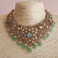 Peacock Kundan Choker Set - Mint Green