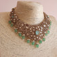 Peacock Kundan Choker Set - Mint Green