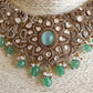 Peacock Kundan Choker Set - Mint Green