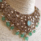 Peacock Kundan Choker Set - Mint Green