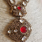 Kundan Necklace Set - Red