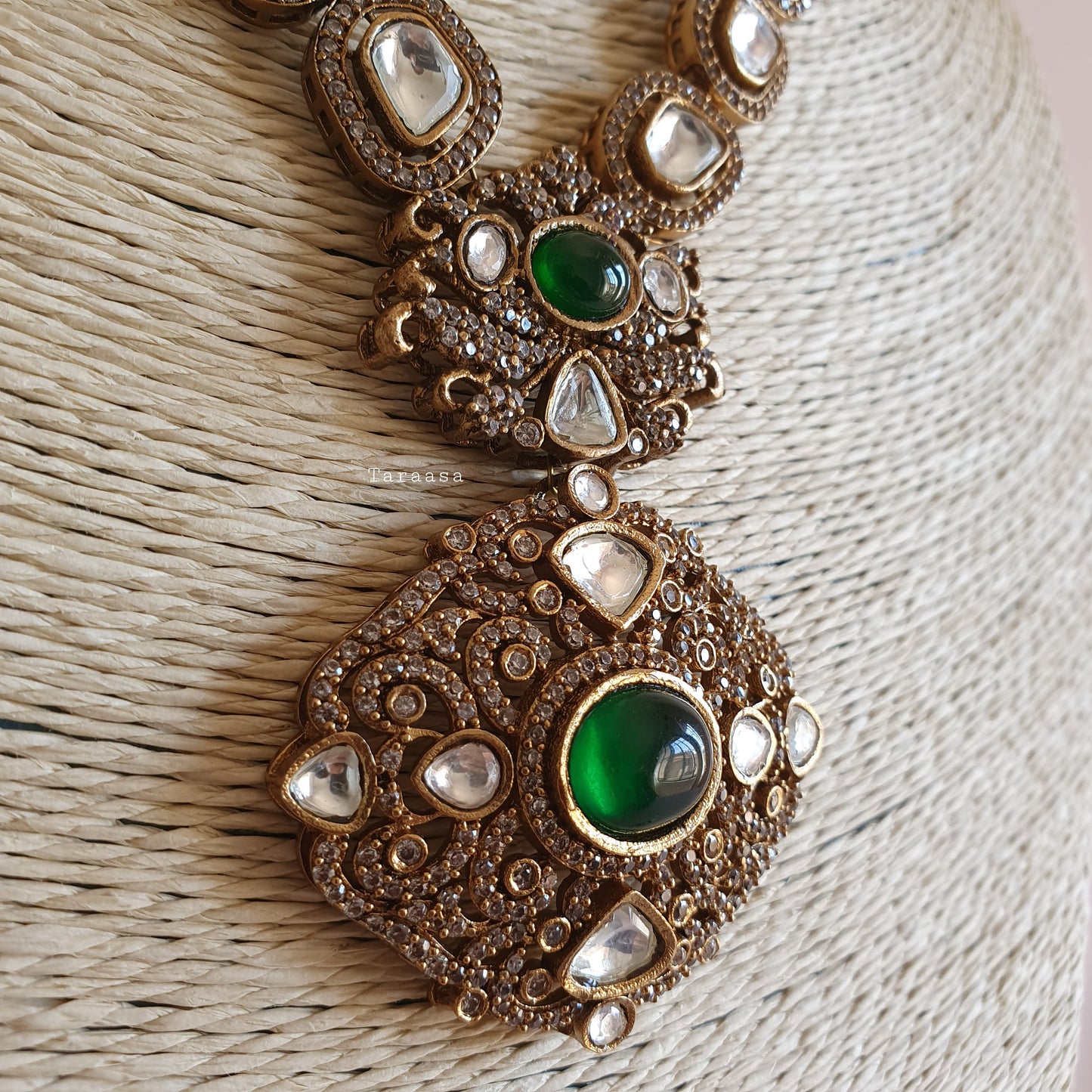 Kundan Necklace Set - Emerald