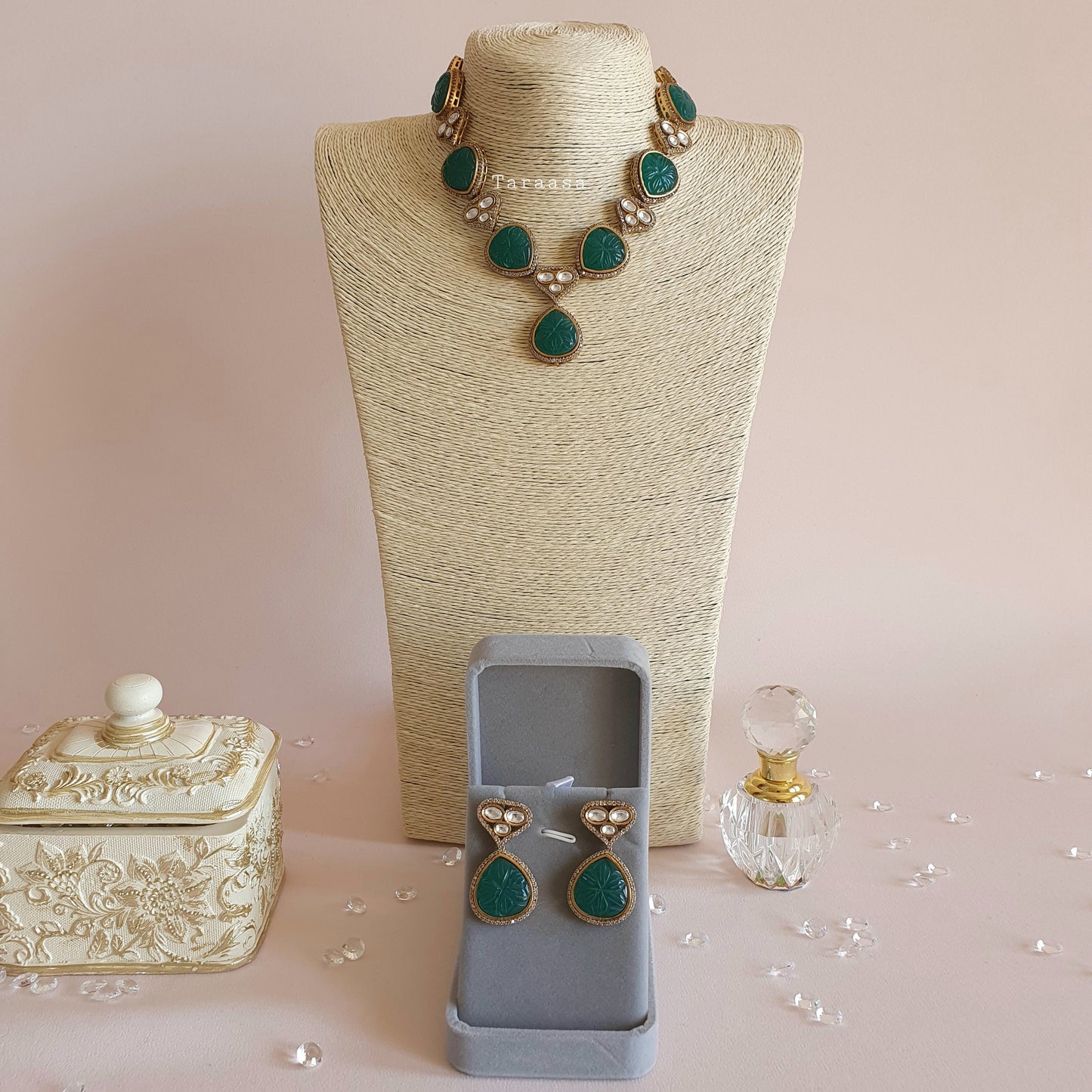 Monalisa Necklace Set - Emerald