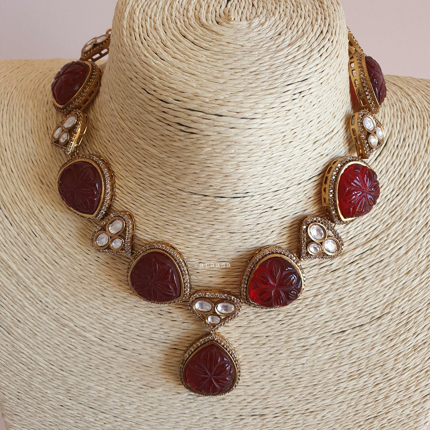Monalisa Necklace Set - Red