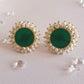 Emerald Quartz Crystal Earrings