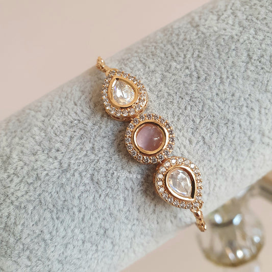 Pink Kundan Bracelet