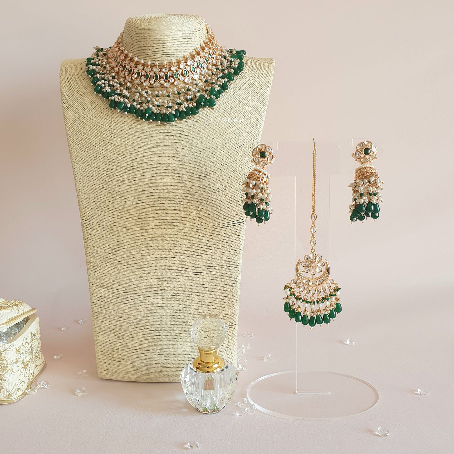 Kundan Bridal Set - Emerald Green