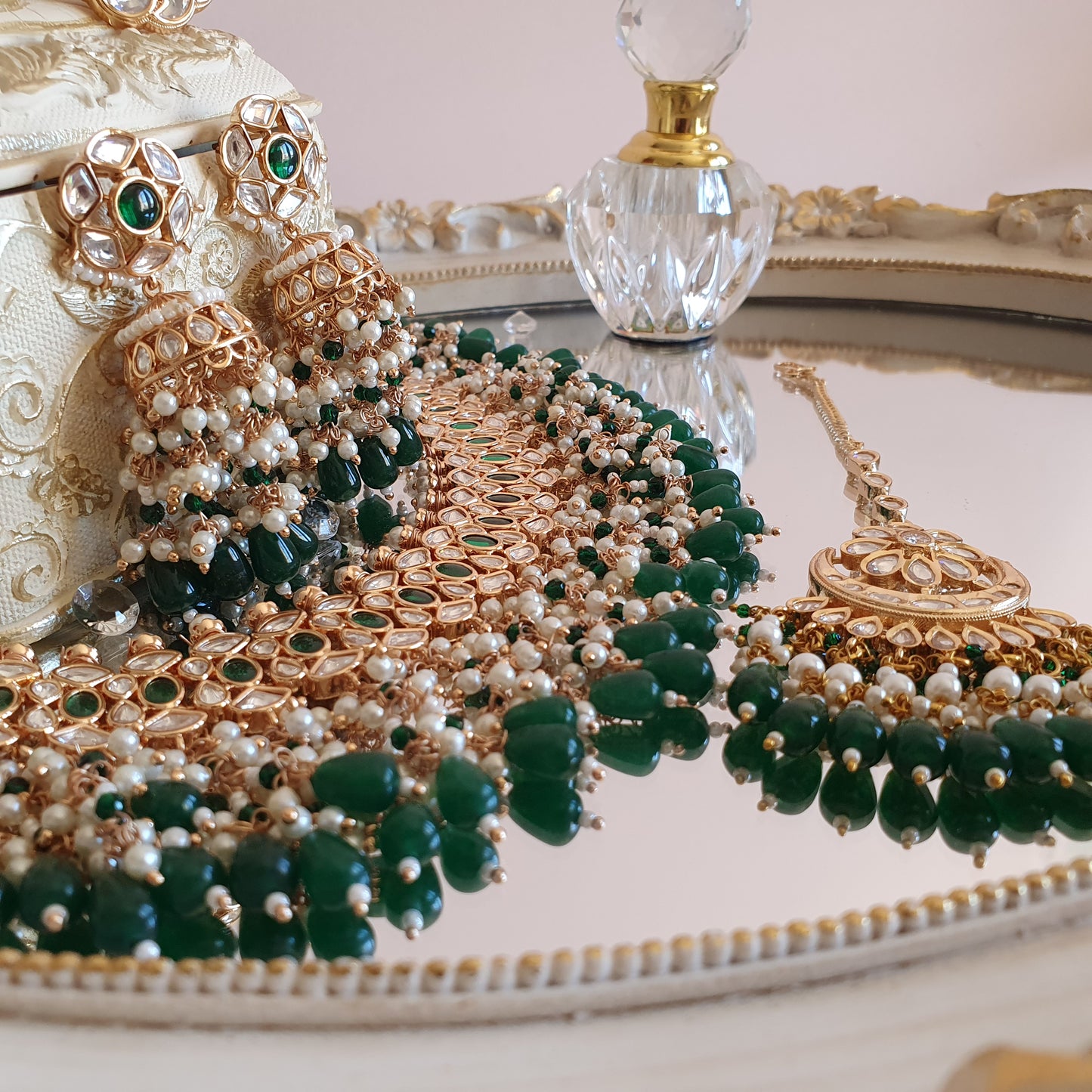 Kundan Bridal Set - Emerald Green