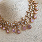 Moissanite Floret Pink Necklace Set