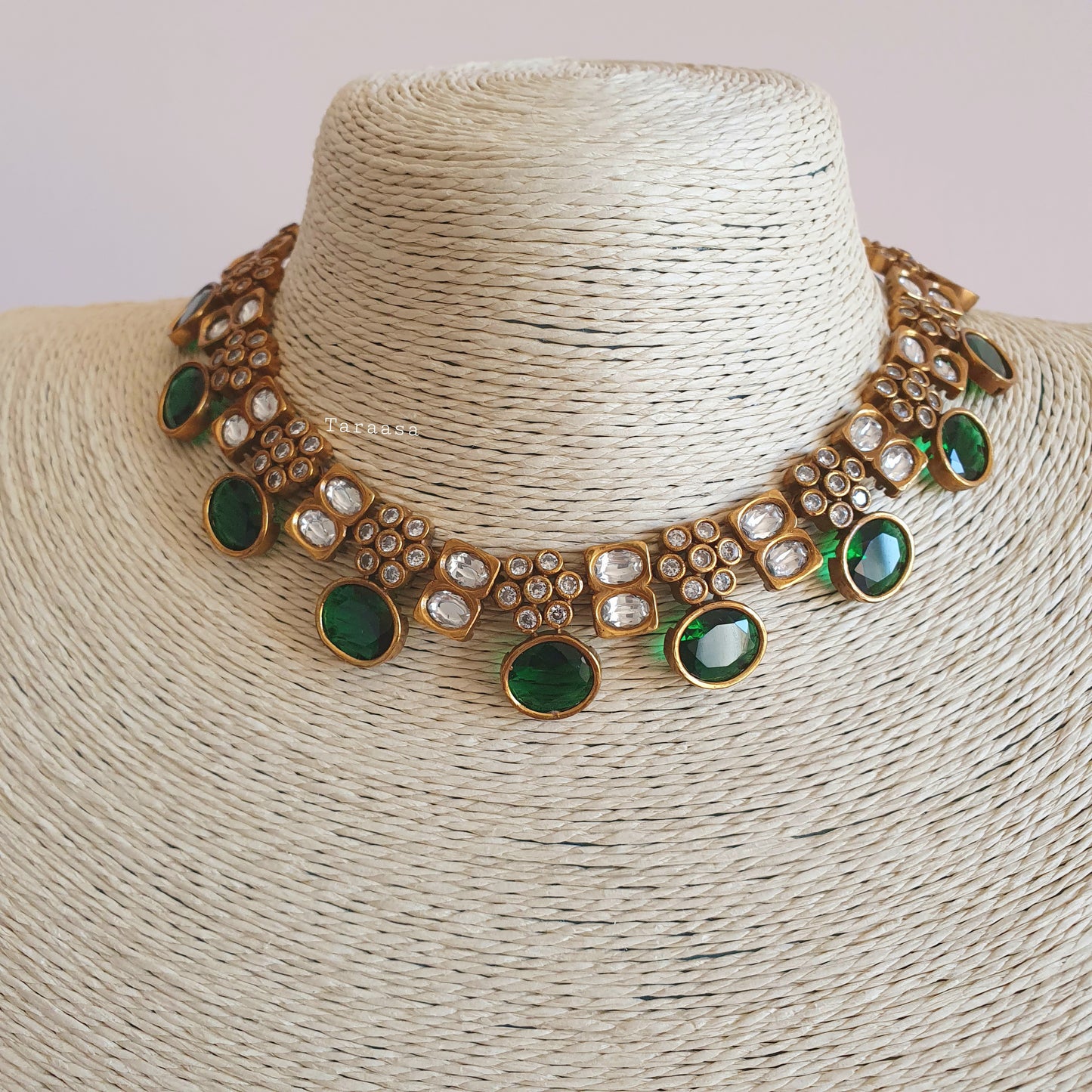 Moissanite Emerald Necklace Set