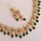 Moissanite Floret Emerald Necklace Set