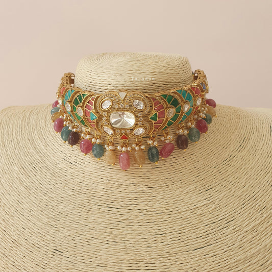 Kundan Choker Set Multicolour