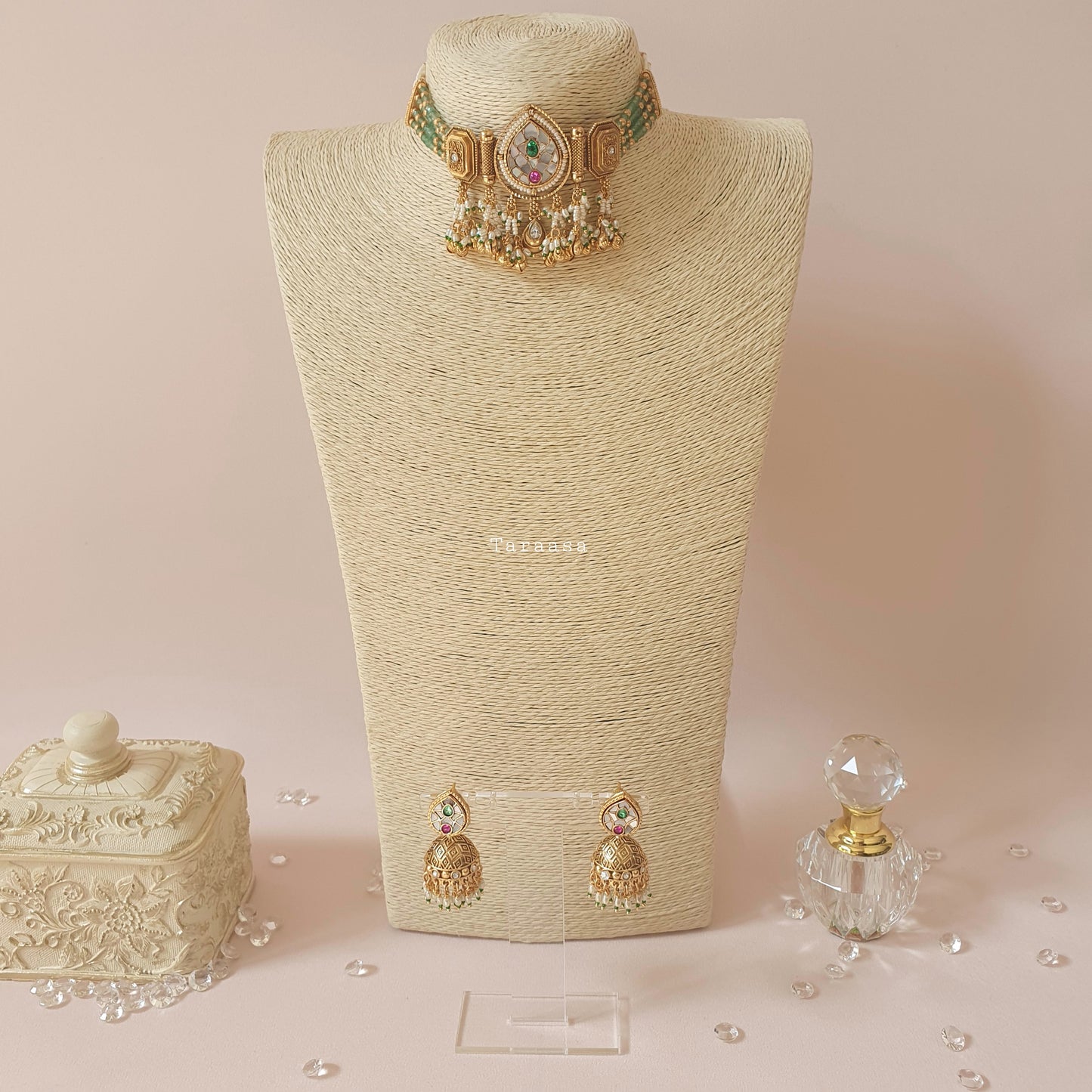 Heritage Mother of Pearl Set Green & Pink
