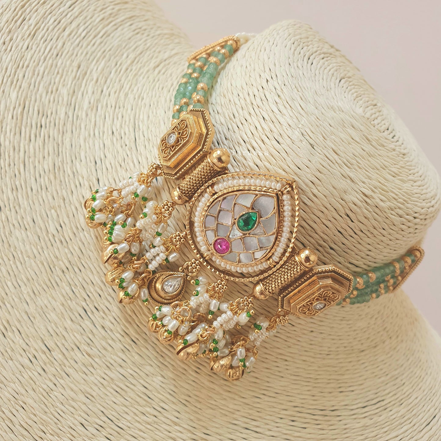 Heritage Mother of Pearl Set Green & Pink
