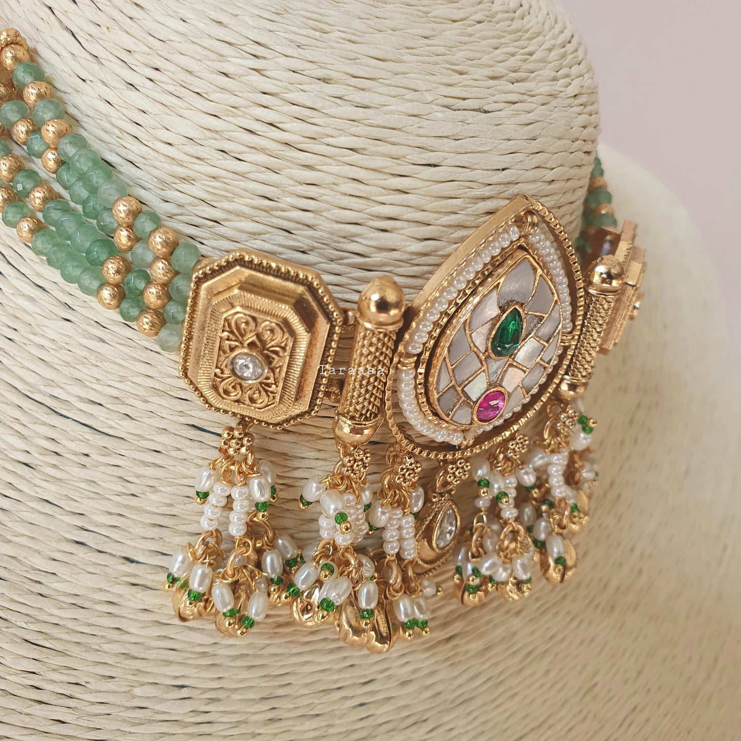 Heritage Mother of Pearl Set Green & Pink