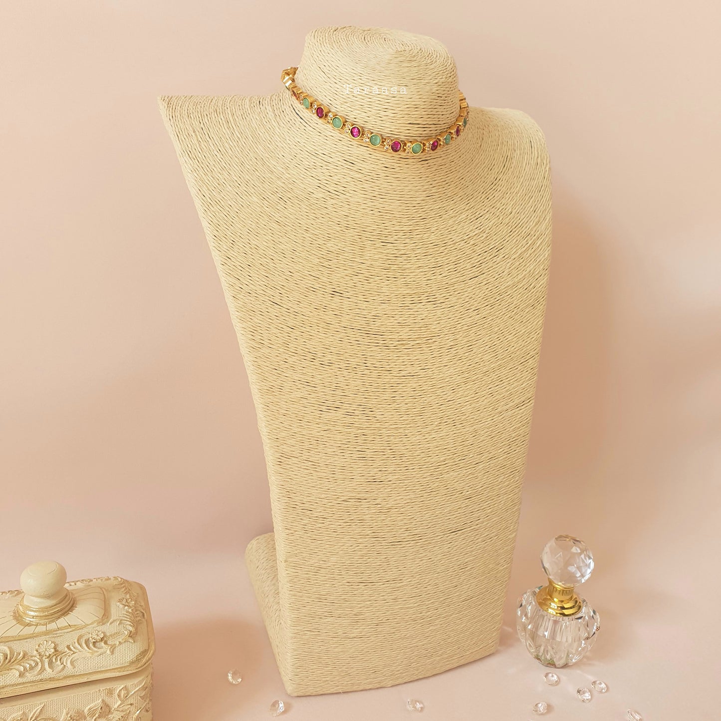 Dainty Choker Set Cerise & Turquoise