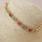 Dainty Choker Set Cerise & Turquoise