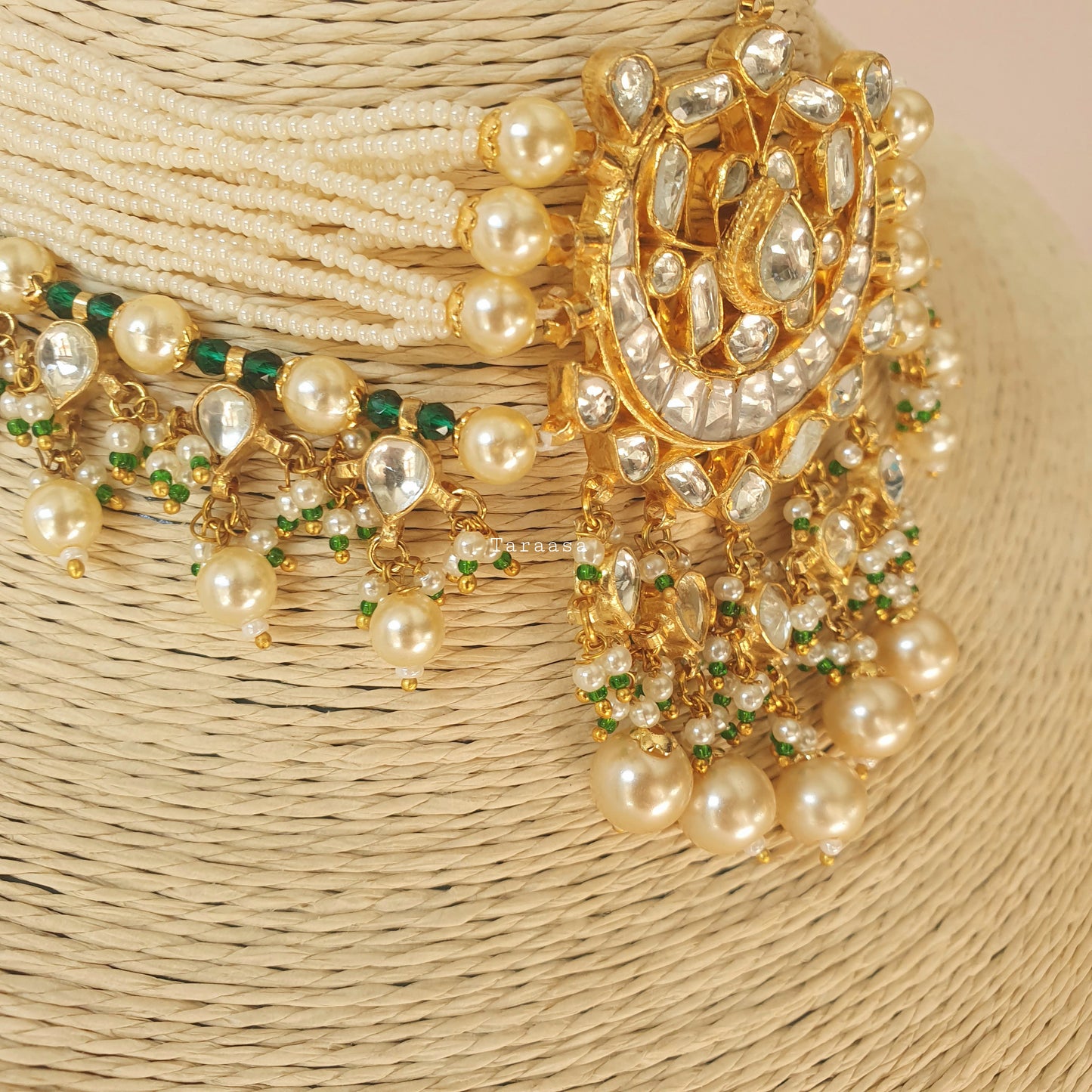 Kundan Choker Set Green