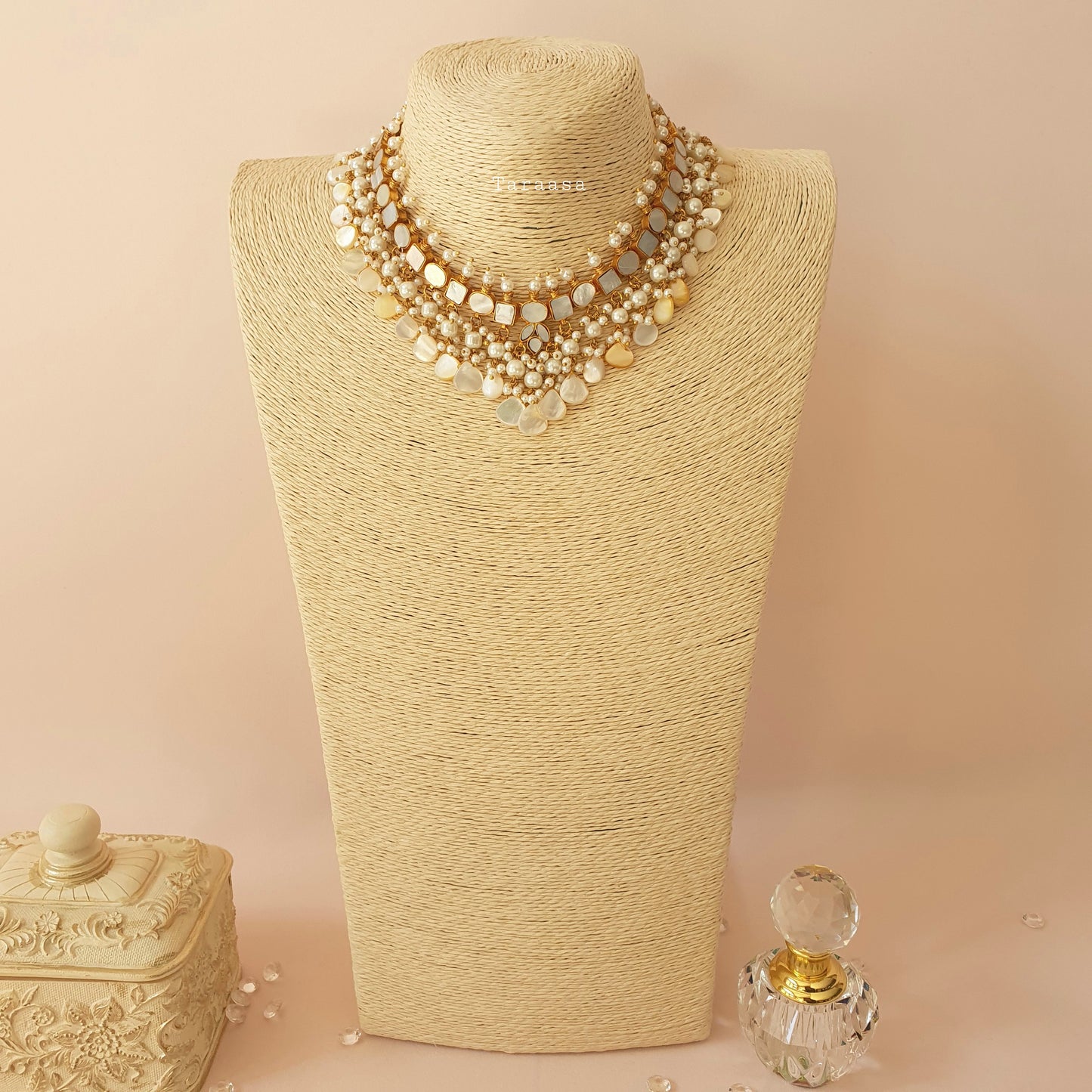 Mother of Pearl Necklace Set Flat Drops