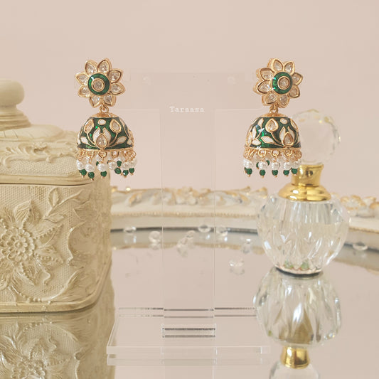 Emerald Meenakari Jhumki